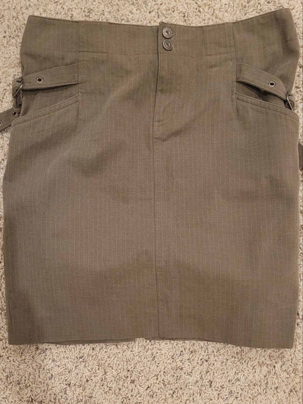 Club Monaco Olive/Brown Belted Skirt